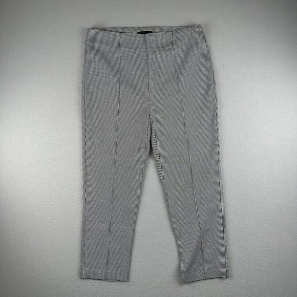 Massimo Fabbro Italy Pants - Massimo Fabbro Italy Houndstooth Stretch Ankle Pants Black White Womens Size 10